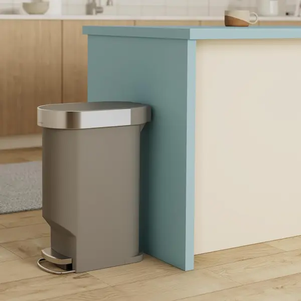 cesto de residuos para la cocina oval, de 40 litros con tapa y pedal